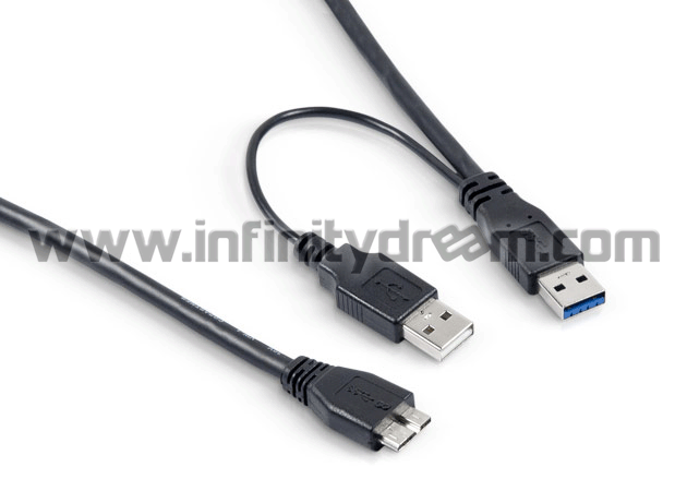 Câble en Y USB 3.0 pour HDD Externe Auto-alimenté