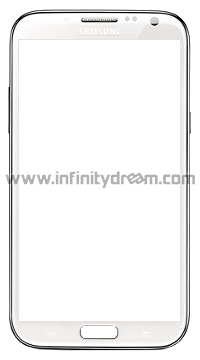 Screen Glass White Galaxy Note 2