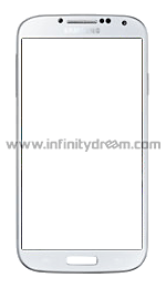 Screen Glass White Galaxy S4
