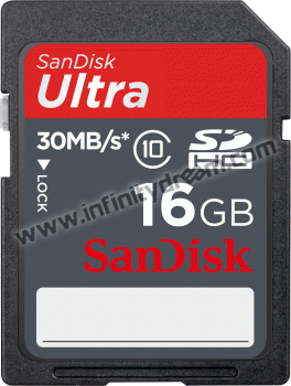 Carte Mémoire SDHC 16Go SanDisk Ultra