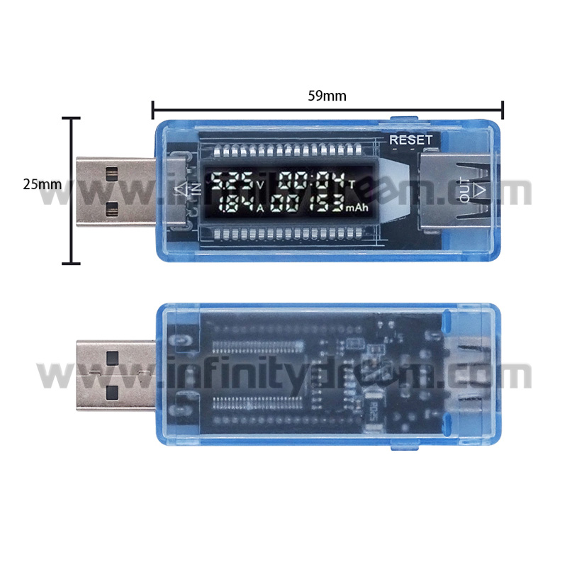 Testeur Courant USB + Capacité Charge Batterie