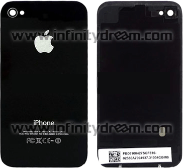 Back Glass Cover + Frame Black iPhone 4S