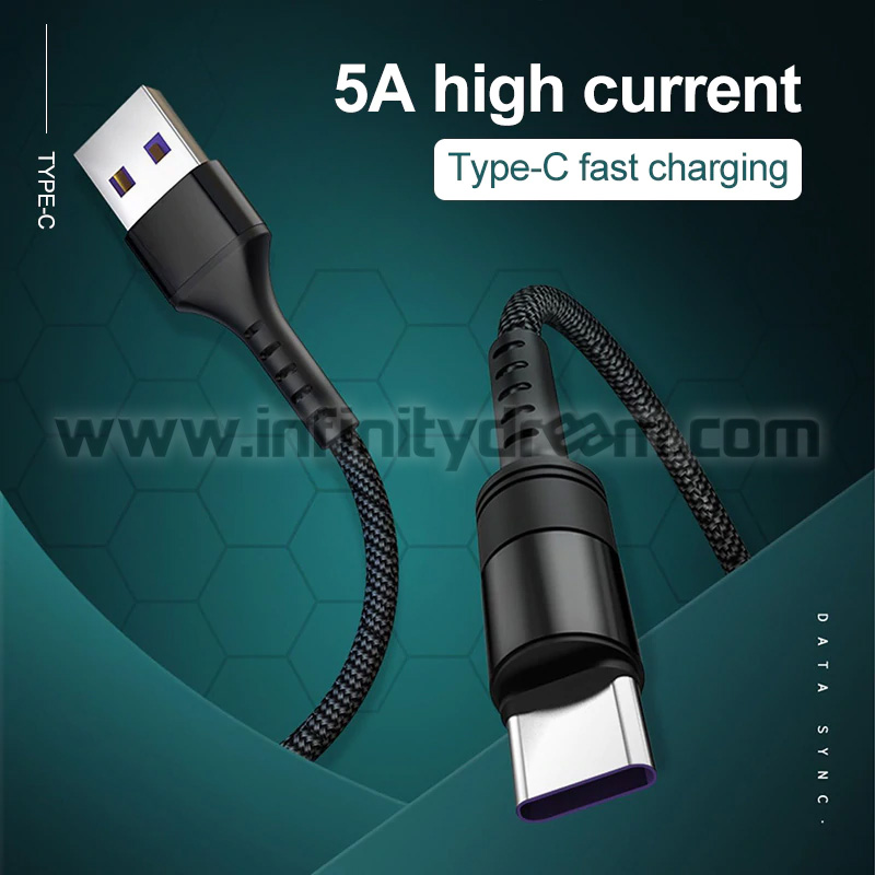 Câble USB Type-C 5A - Cordon Nylon