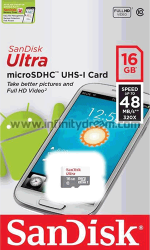 MicroSDHC 16GB SanDisk Ultra